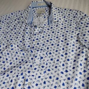 C Lab NYC Shirt Medium Four Way Stretch Floral  Performance Golf Button Down